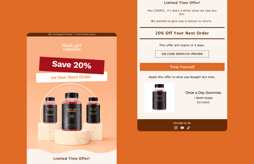 A winback email from Black Girl Vitamins.