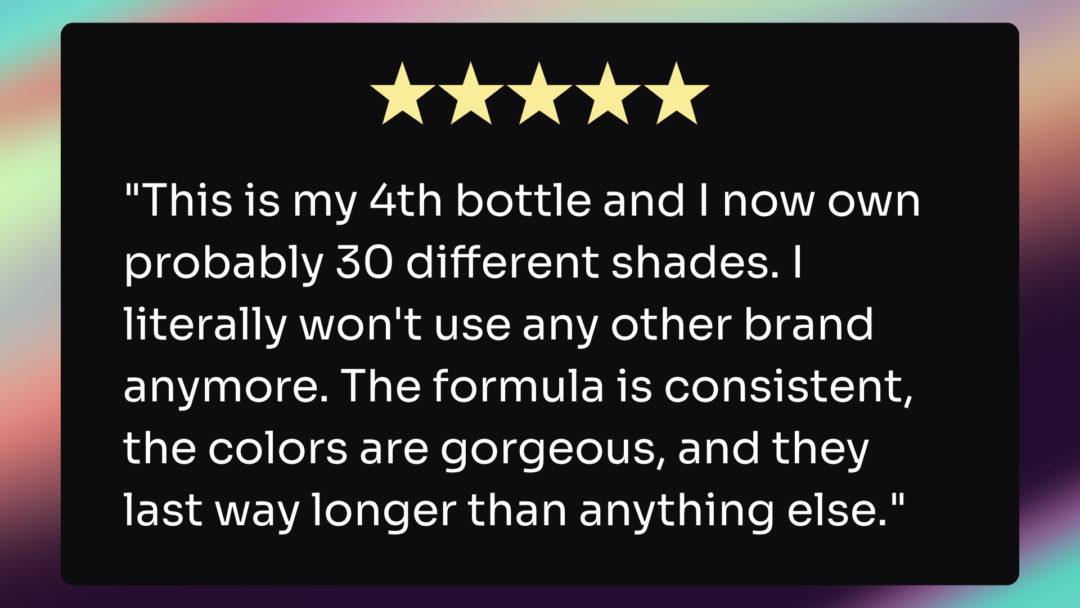 An example of a customer review.