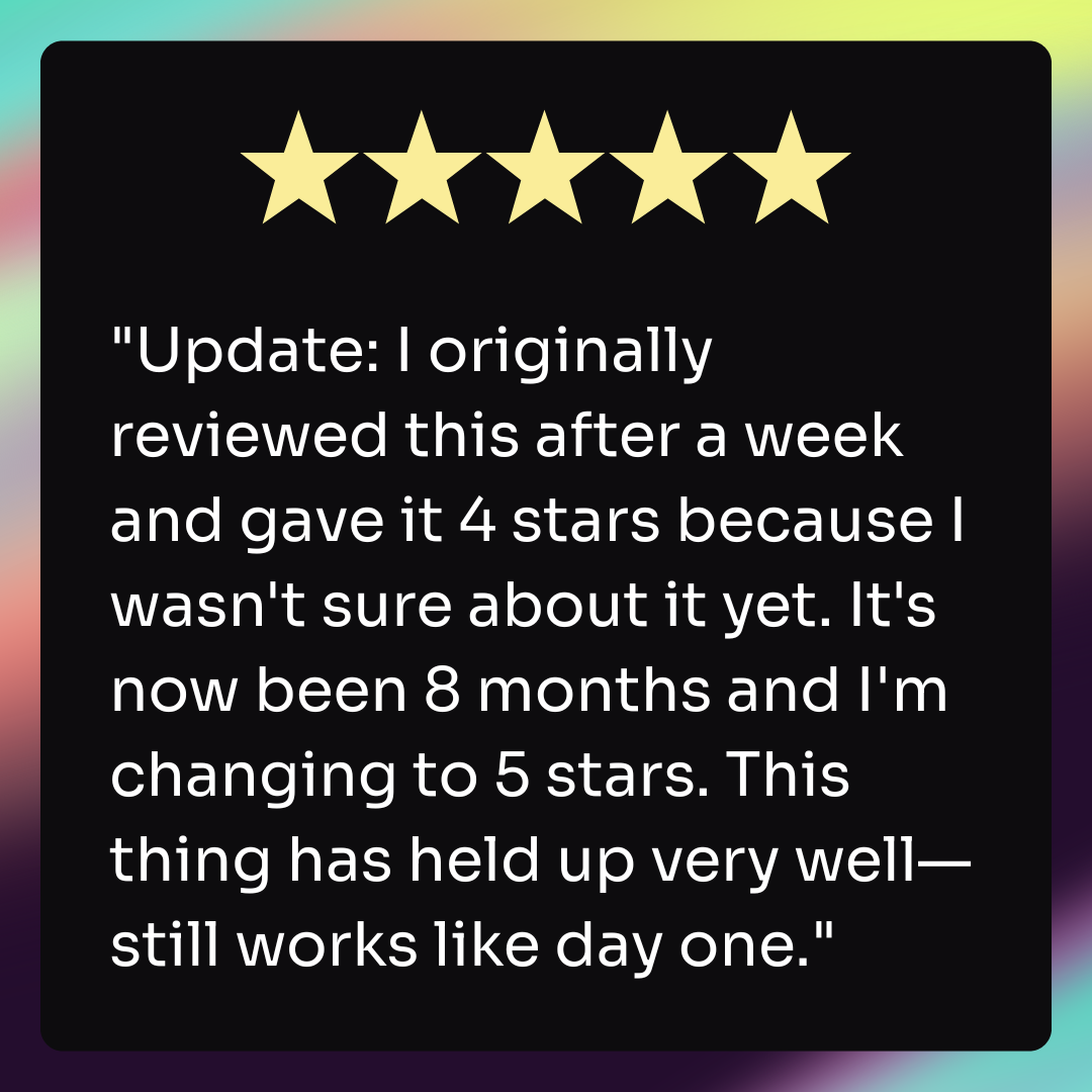 An example of a customer review.
