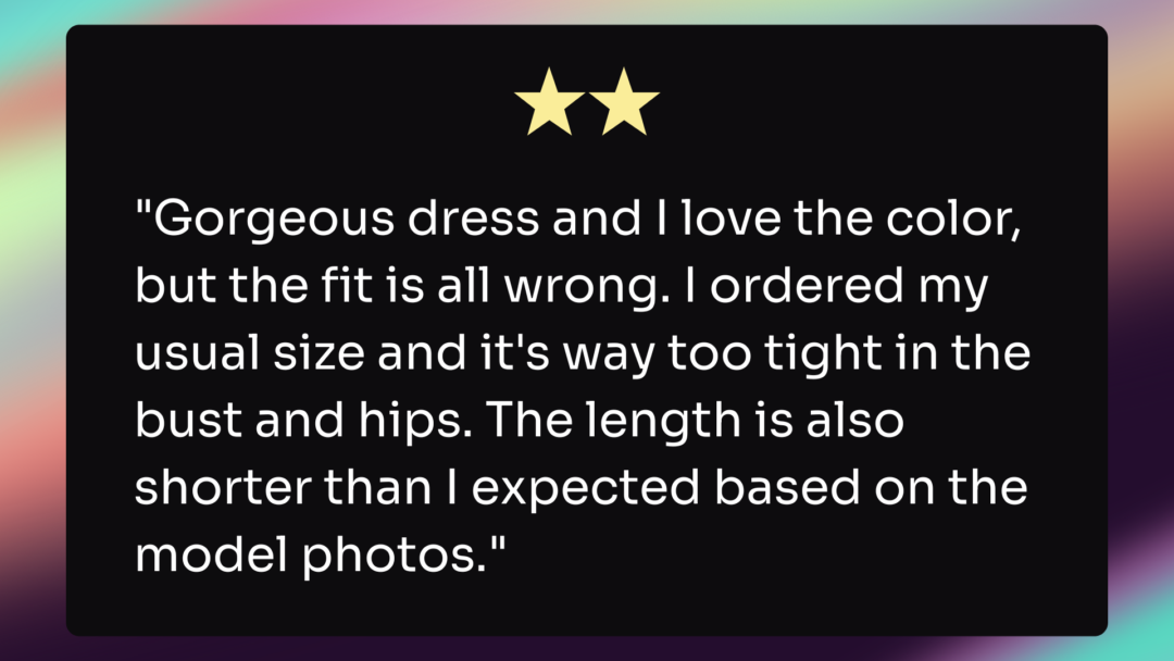 An example of a customer review.