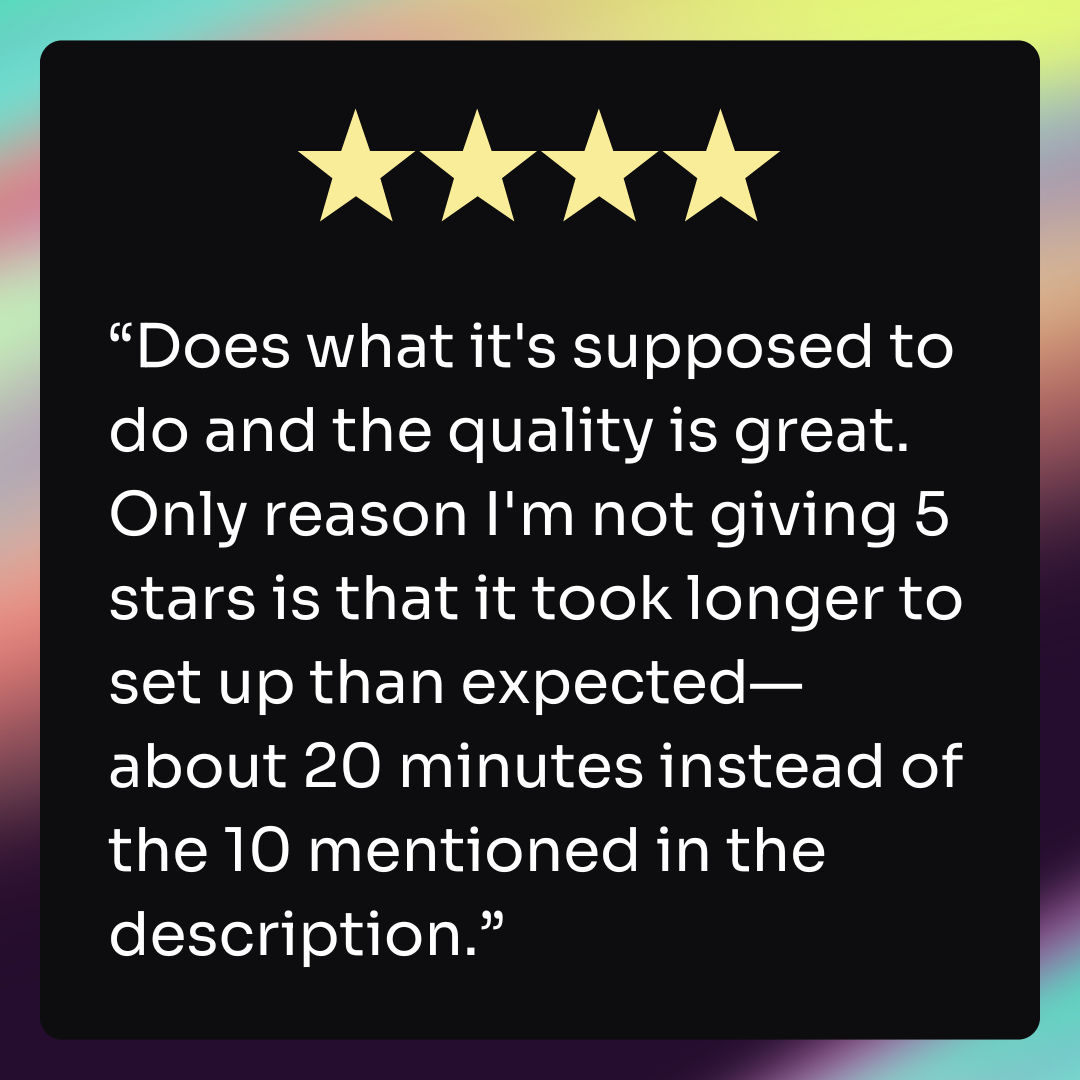 An example of a customer review.