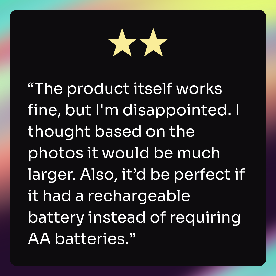 An example of a customer review.