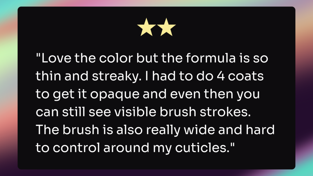 An example of a customer review.
