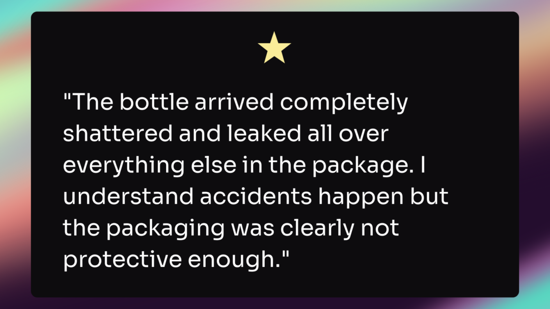 An example of a customer review.