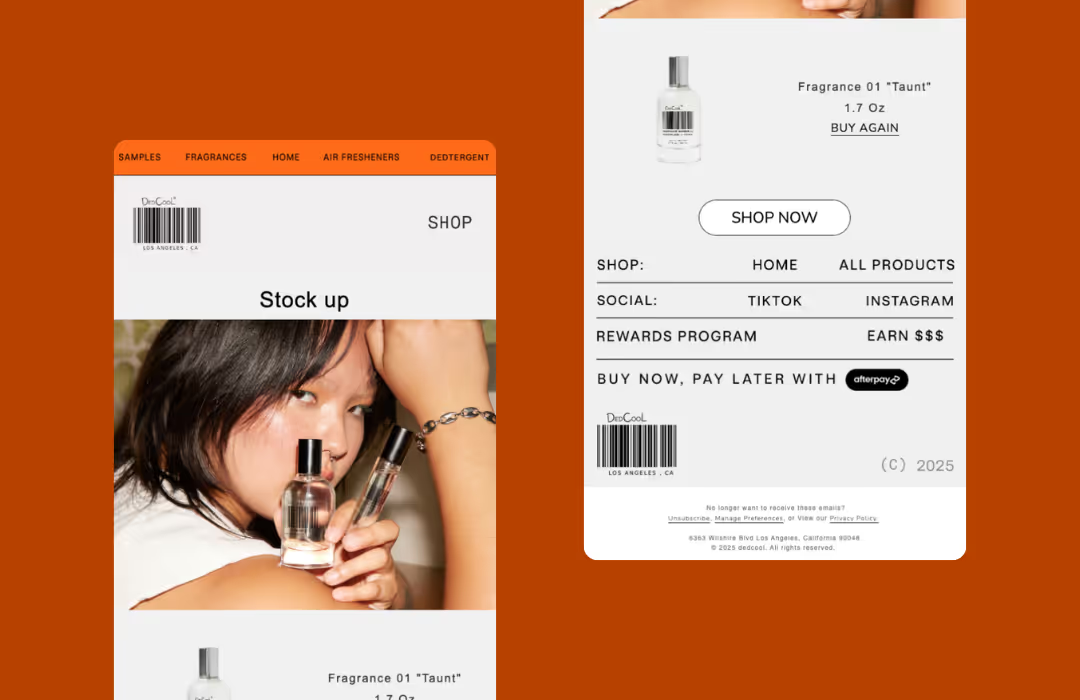 An example of a replenishment email using the Repeat Cart.